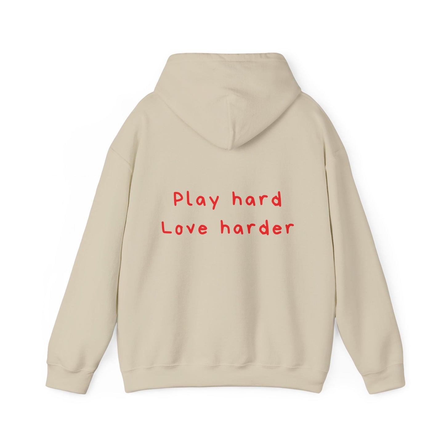 Play hard love harder oversized hoodie