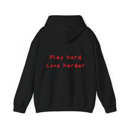 Play hard love harder oversized hoodie