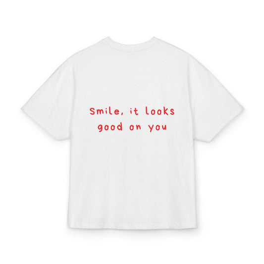 Smile, it looks good on you oversized tee