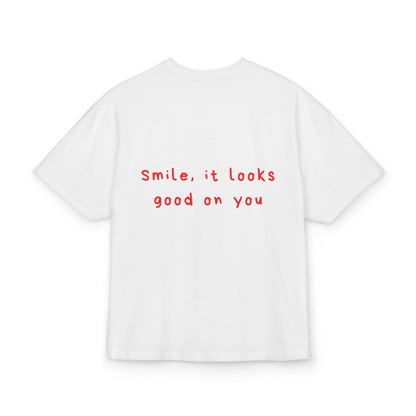 Smile, it looks good on you oversized tee