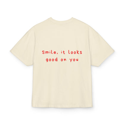 Smile, it looks good on you oversized tee