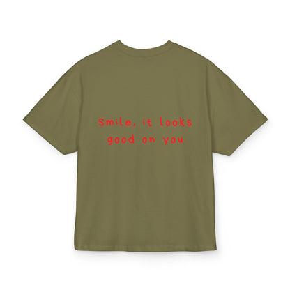 Smile, it looks good on you oversized tee
